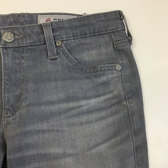 AG ADRIANO GOLDSCHMIED Gray The Legging Ankle Super Skinny Raw Slit Hem Jeans - Picture 7 of 15